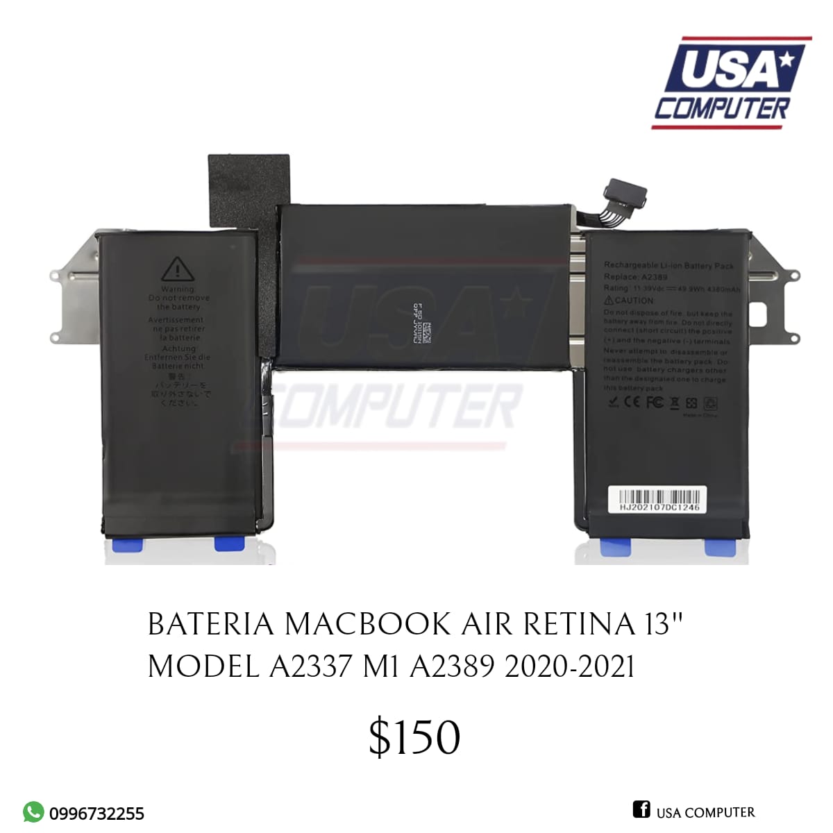 Bateria Apple MacBook Air Retina Original 13" A2337 m1 m2  2020