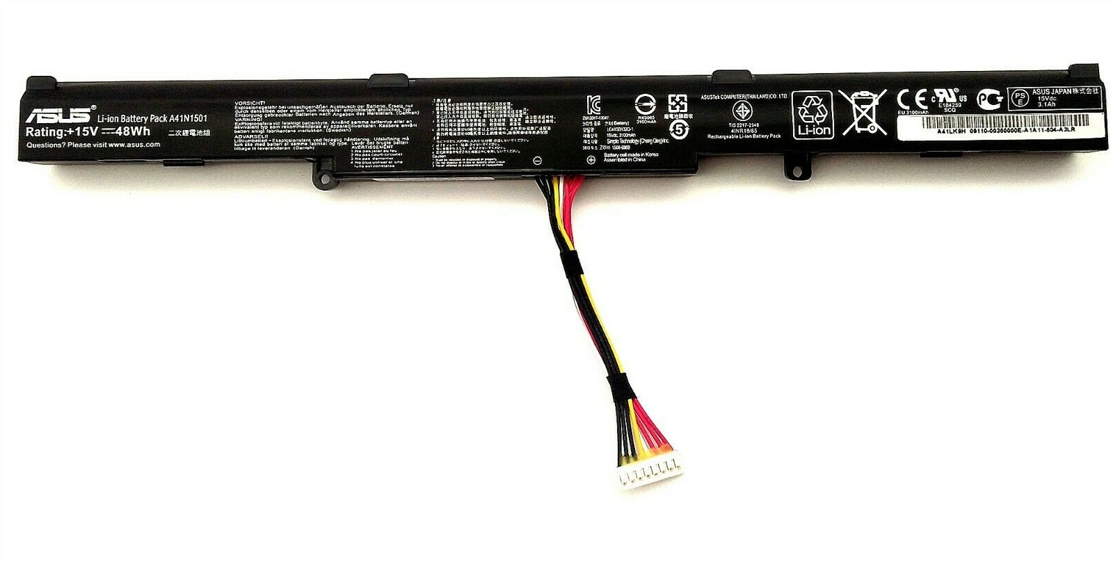 AccuCell Akku passend für Asus GL752, Asus N552, A41N1501, L41LK2H